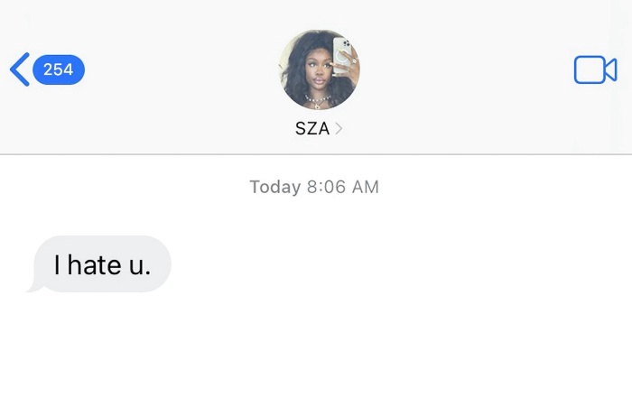 SZA I Hate U single artwork