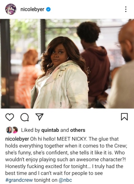 Nicole Byer Grand Crew cast member