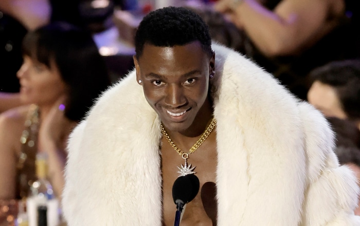 Jerrod Carmichael hosting the Golden Globe Awards