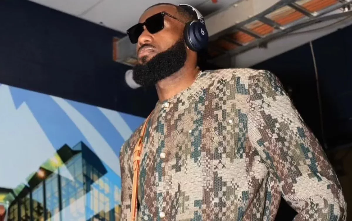 LeBron James wearing Pharrell Williams's Louis Vuitton collection
