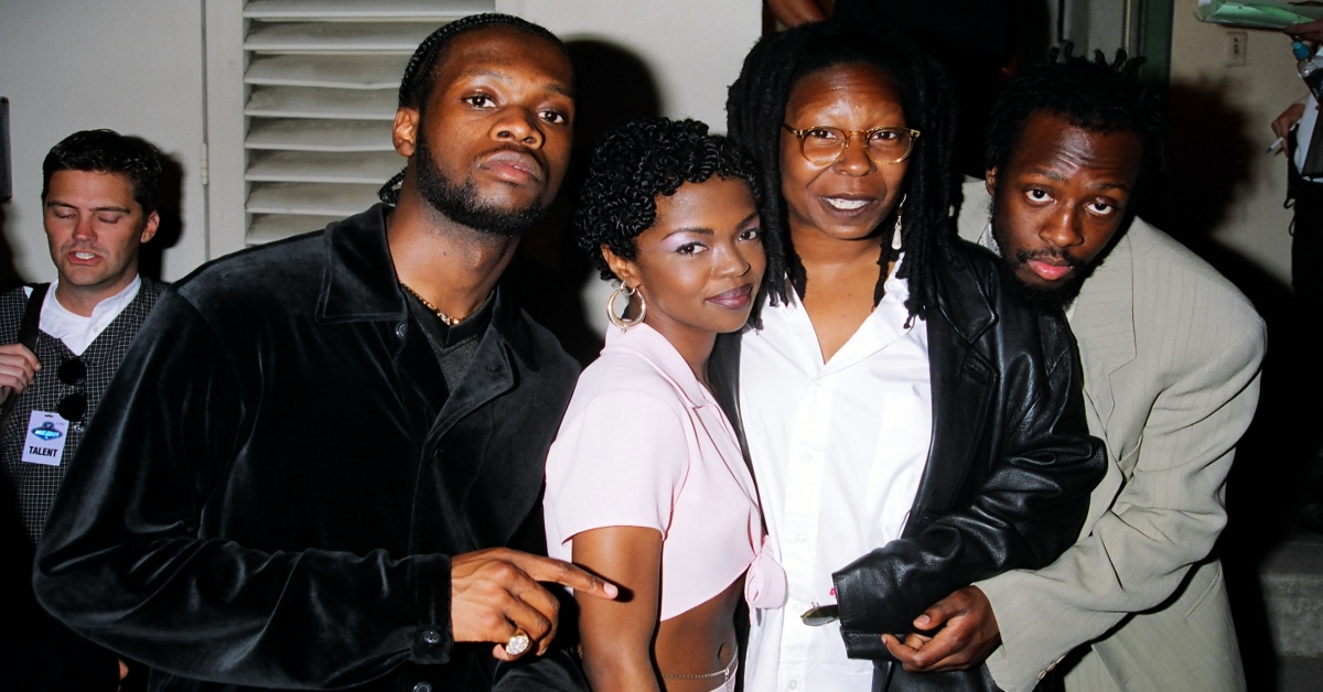 Pras, Lauryn Hill, Whoopi Goldberg and Wyclef Jean of the Fugees
